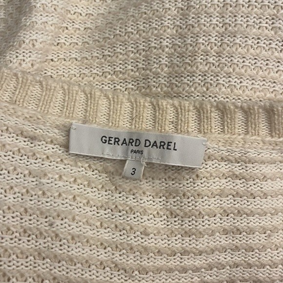GERARD DAREL Paris Luby Texture Knit Wool Sweater In Ecru L - Picture 4 of 8